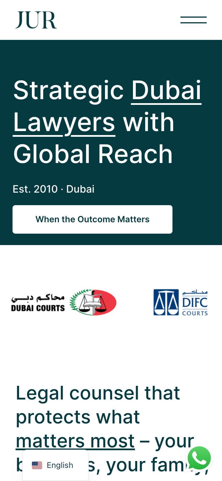 JUR.AE website on a phone